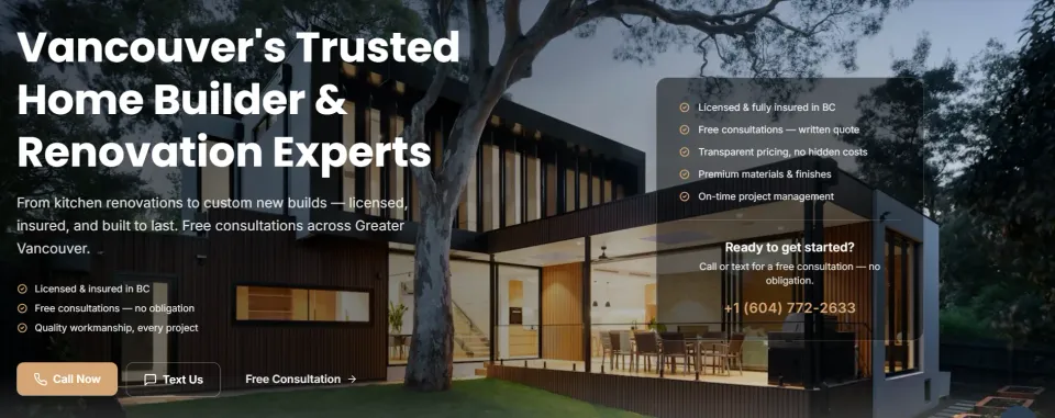 K K Home website built by SyncSpark, scoring straight A's across SEO, AEO, CRO, and Performance